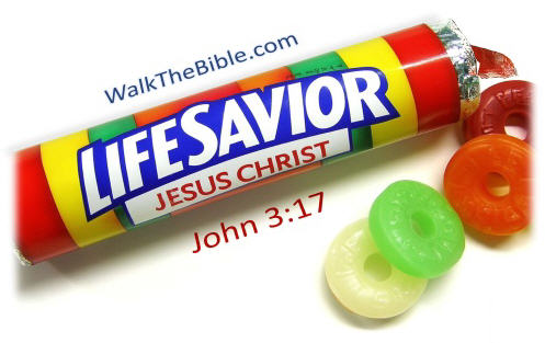 LIFE SAVERS = LIFE SAVIOR = Christian Candy Wrapper Shirt Sign = WalkTheBible.com Gospel Gang - v20251022 333