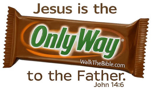 MILKY WAY= ONLY WAY = Christian Candy Wrapper Shirt Sign = WalkTheBible.com Gospel Gang - v20251022 333