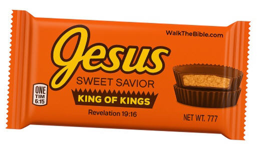 REESES = JESUS KING OF KINGS = Christian Candy Wrapper Shirt Sign = WalkTheBible.com Gospel Gang - v20251022 333